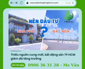 Thiếu nguồn cung mới, bất động sản TP.HCM giảm đà tăng trưởng